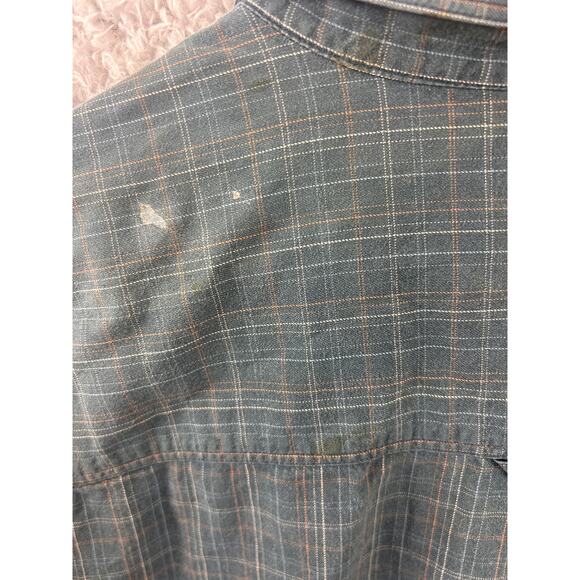 Columbia Plaid Button Down Shirt Men’s 2XT Tall Long Sleeve Green Cotton – Flaws - Picture 4 of 10